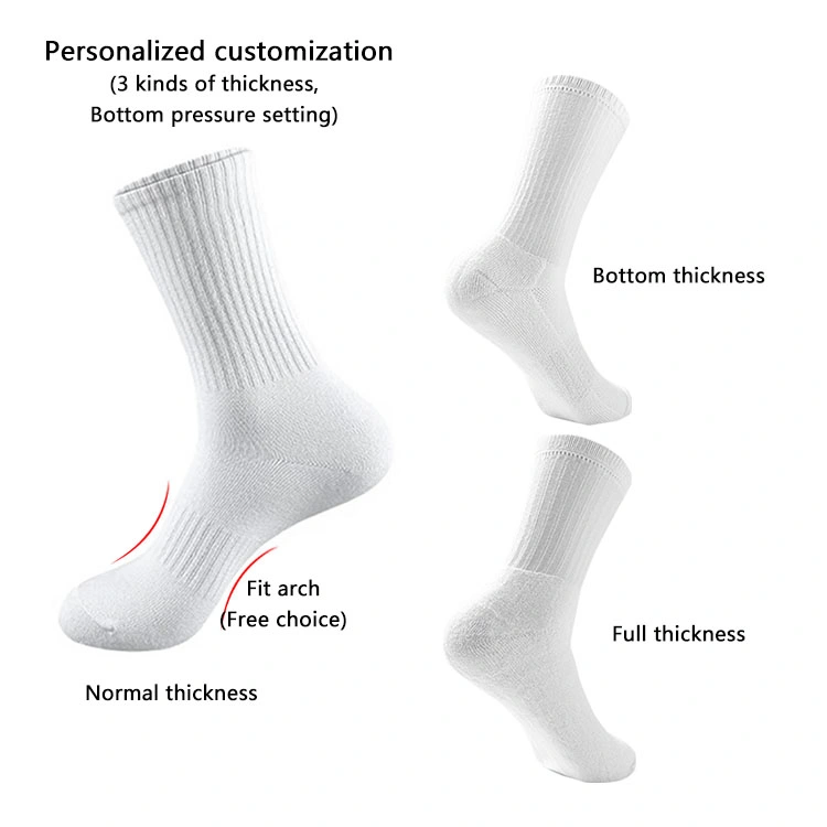 Aibort Customized Socks Basketball Socks Thickened Towel Bottom Wear-Resistant Sports Socks Non Slip Breathable Heat Rise MID Tube Socks