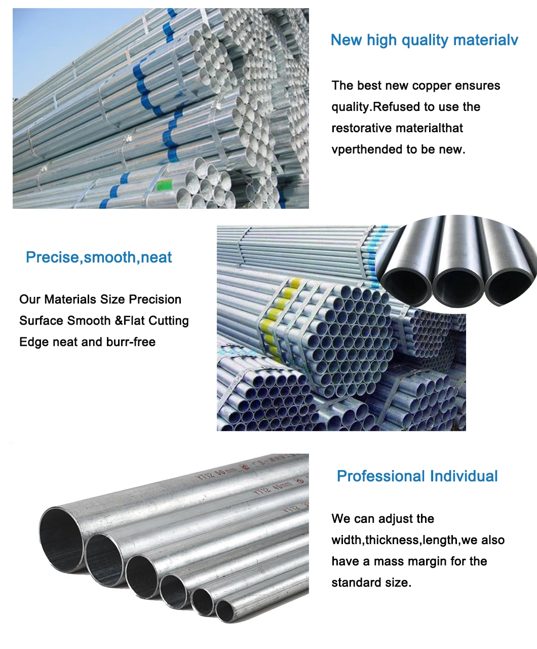 Structural Mild Steel Pipe/Welded A53 A106 Pre Galvanized Steel Pipe