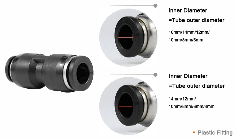 Pg Pneumatic Connections Air Hose Pipe Plastic Quick Connect Fittings Reducer