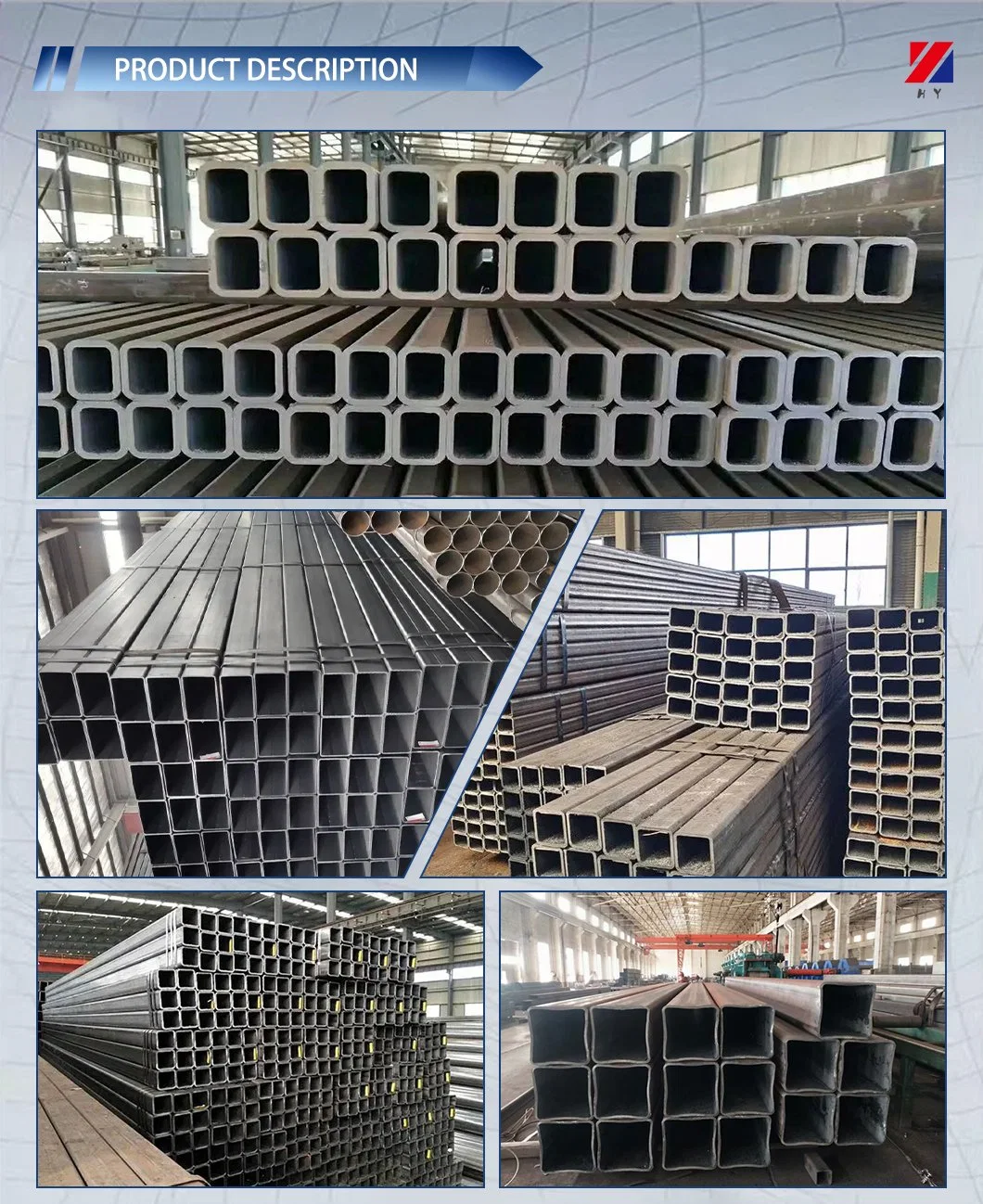 En10210 30mm X 30mm Mild Steel Square Pipe Rectangular Hollow Section Square Tube