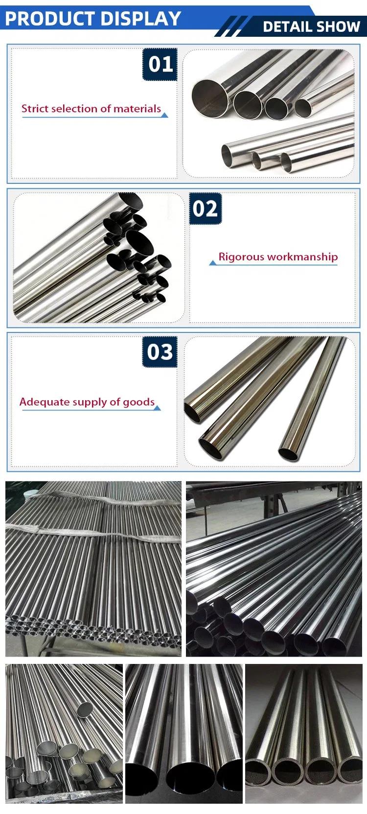 Seamless Thin Wall Ss Stainless Steel Round Tube with ASTM 201 304 316 316L 420 430 904 6mm 20mm 25mm in Stock