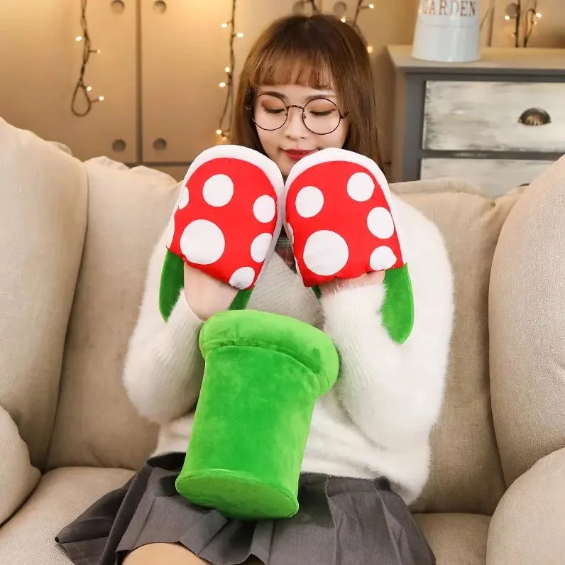 Newest Custom Piranha Plants Plush Funny with Pipe Pot Holder Stuffed Animals Plush Slippers