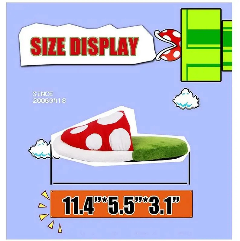 Newest Custom Piranha Plants Plush Funny with Pipe Pot Holder Stuffed Animals Plush Slippers