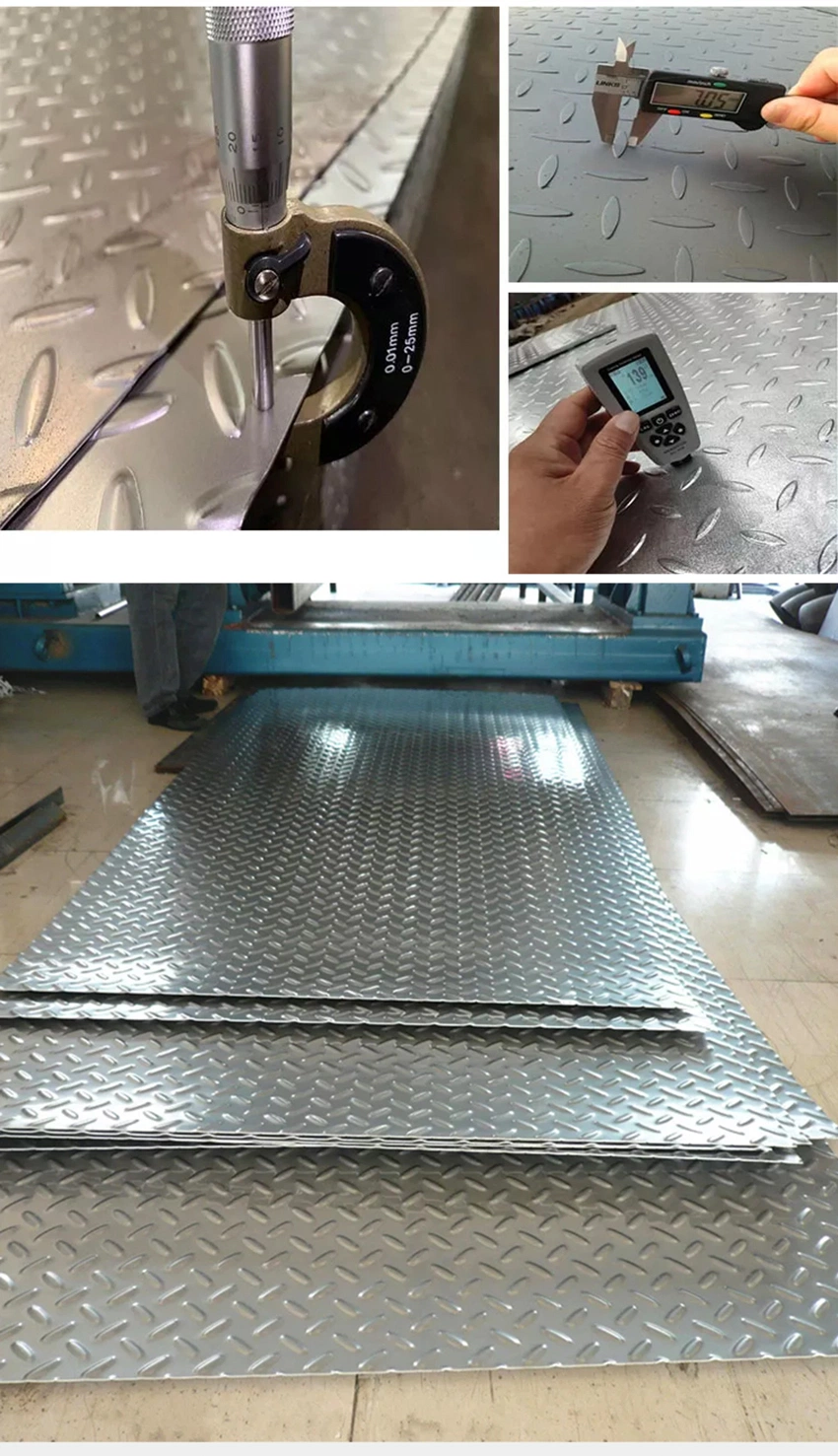 ASTM A36 A283 Grade C Ss400 S235 S355 St37 St52 Q235B Q345b Hot Rolled Ms Mild Chequered Checkered Steel Plate