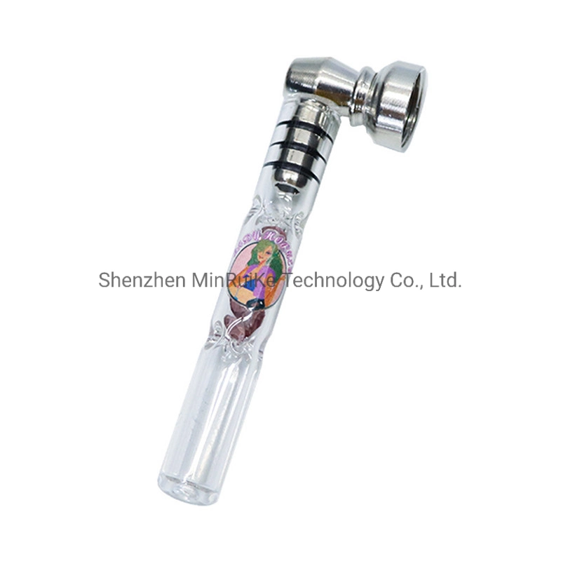 Lady Horent Pink Girl Series Glass Pipe with Built-in Colored Diamonds Colored Diamond Glass Pipe