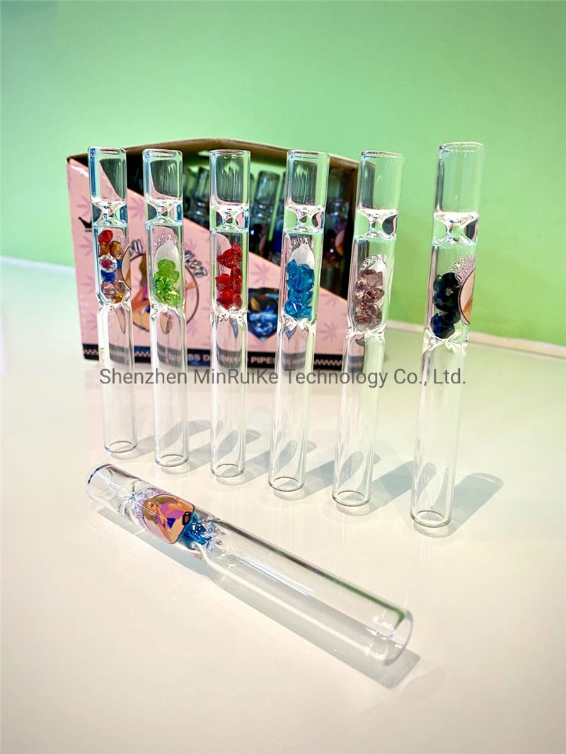 Lady Horent Pink Girl Series Glass Pipe with Built-in Colored Diamonds Colored Diamond Glass Pipe