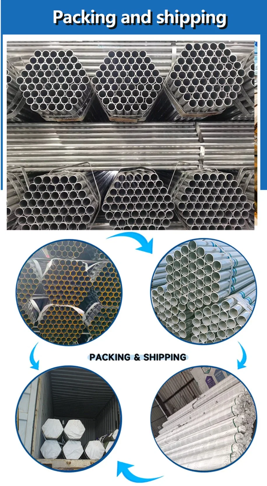 Grade BS1387 ASTM A53 Galvanized Pipe &amp; Tubes