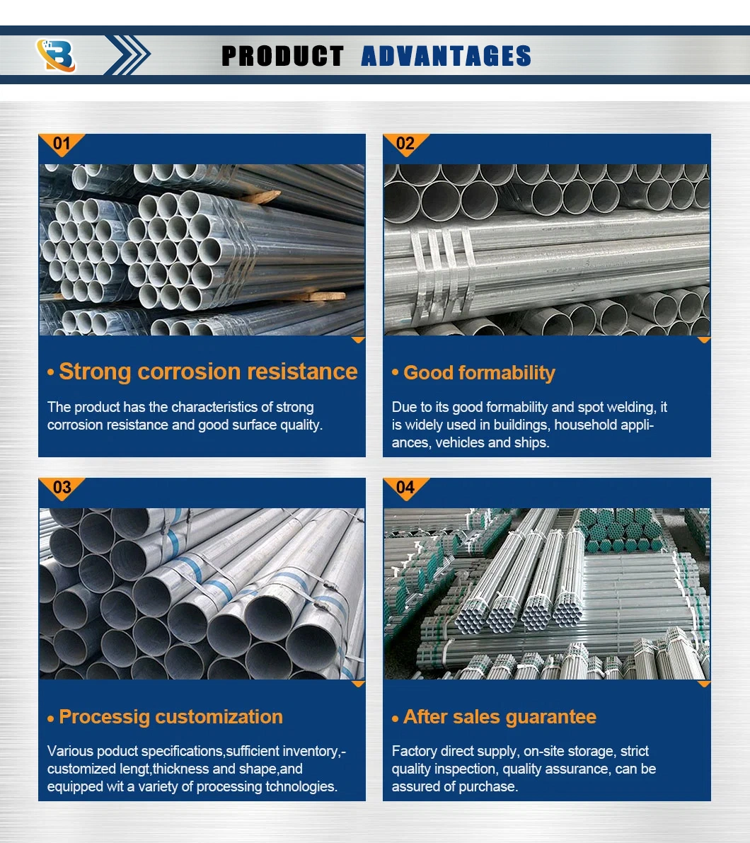 Pre Galvanized Tube Hot DIP Galvanized Round Steel Pipe