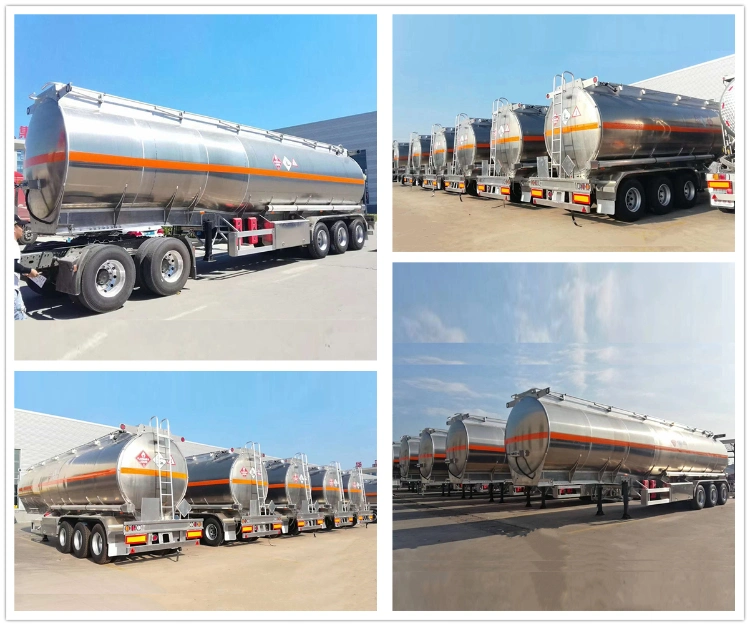 3 Axle 42000L 45000 Liters Aluminum Fuel Tanker Semi Trailer 5 Compartment in Kenya Zimbabwe