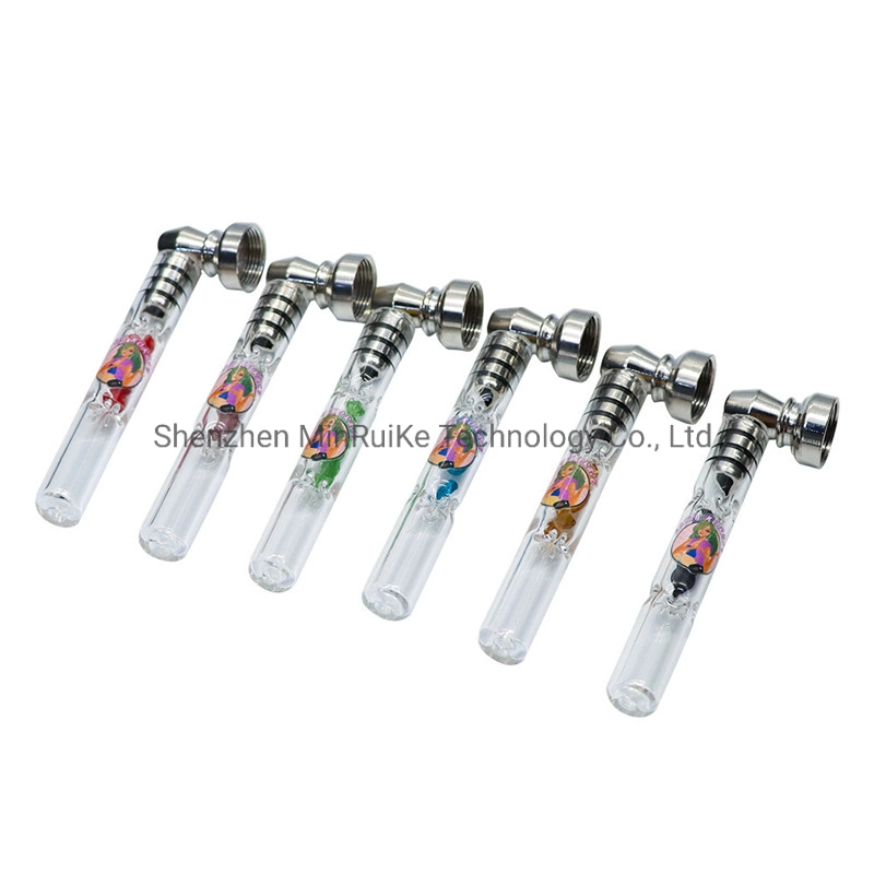 Lady Horent Pink Girl Series Glass Pipe with Built-in Colored Diamonds Colored Diamond Glass Pipe