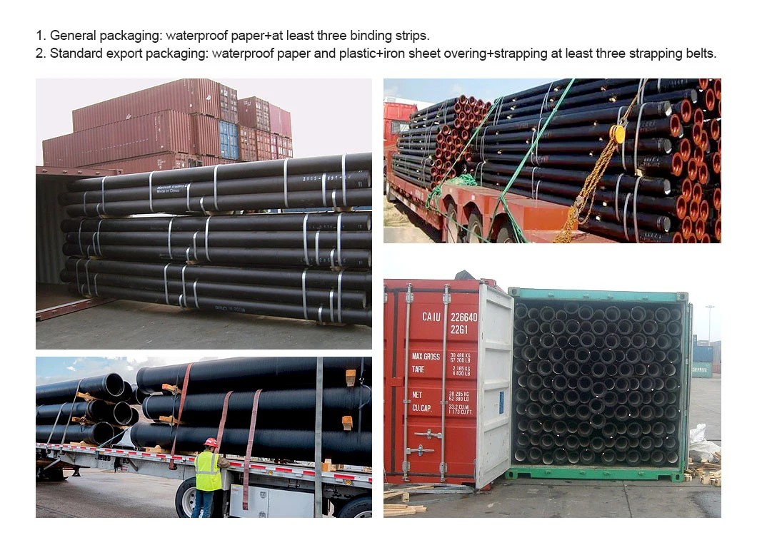 China Factory Price High Quality Black Bitumen Coated Paint Ductile Cast Iron Pipes