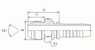 Jic Male 74 Degree Cone Hydraulic Hose Connection 16711