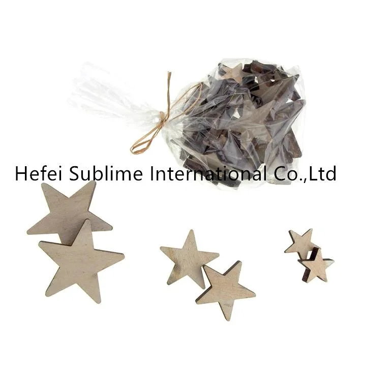 Christmas Star Wooden Cutouts, 3 Sizes, 30 Piece