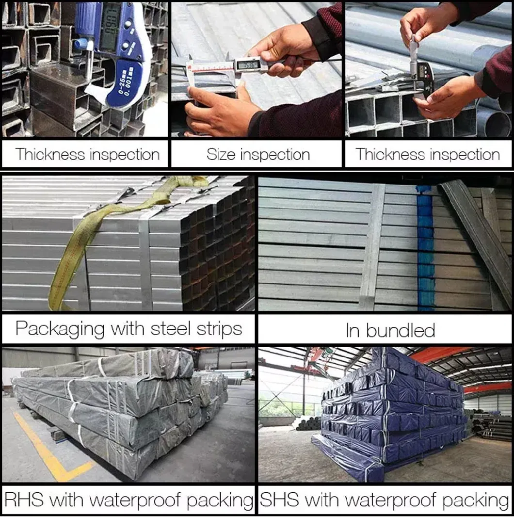 ASTM A500 A36 Shs Steel Square Tube Price100X100 Square Rectangular Hollow Sections