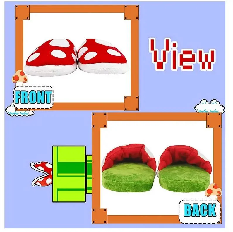 Newest Custom Piranha Plants Plush Funny with Pipe Pot Holder Stuffed Animals Plush Slippers