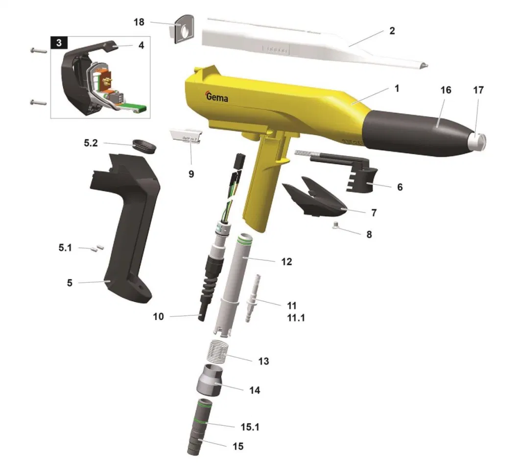 GM03 Hose Connection &Oslash; 11-12 mm 1001 340 for Gem Powder Coating Gun