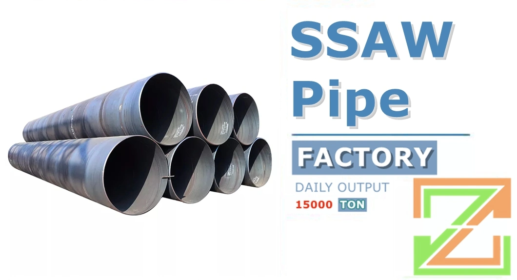 Penstock Pipe API SSAW Carton Anti-Corrosion Welded Carbon Spiral Steel Pipes Large Diameter Tubes ASTM A252 Grade 3 Piling Welded SSAW Spiral Steel Pipes