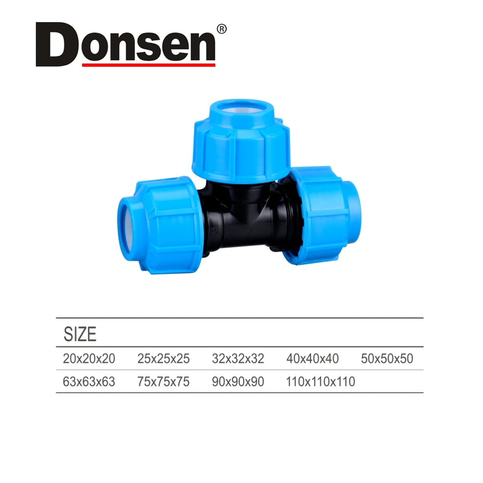 90 Equal Tee PP Compression Fittings Plastic Pipe Fitting