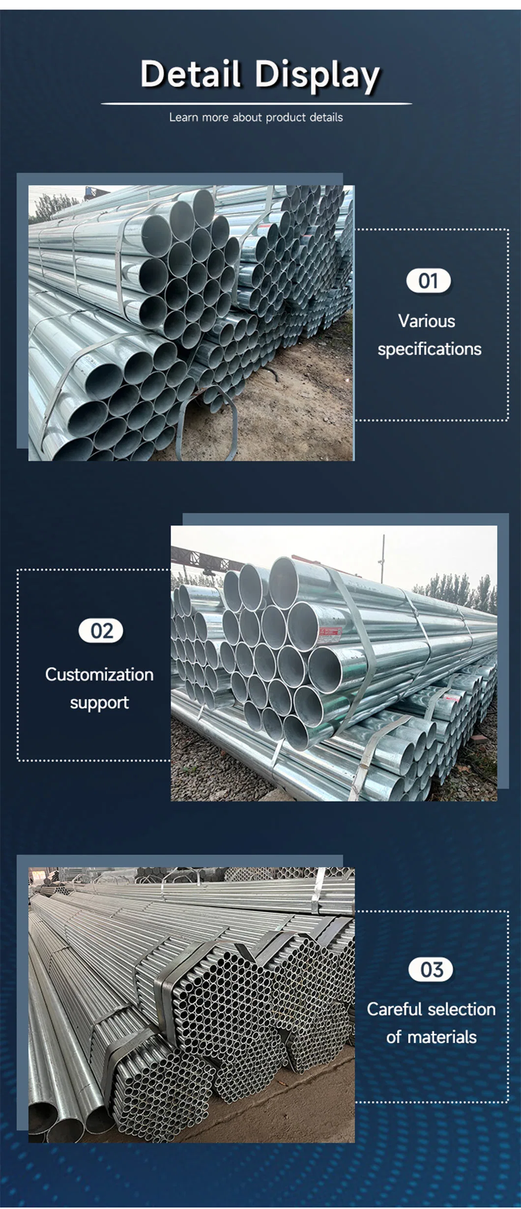 ERW Sch 40 80 Carbon Steel Galvanized Steel Pipe Welded 6m Tube