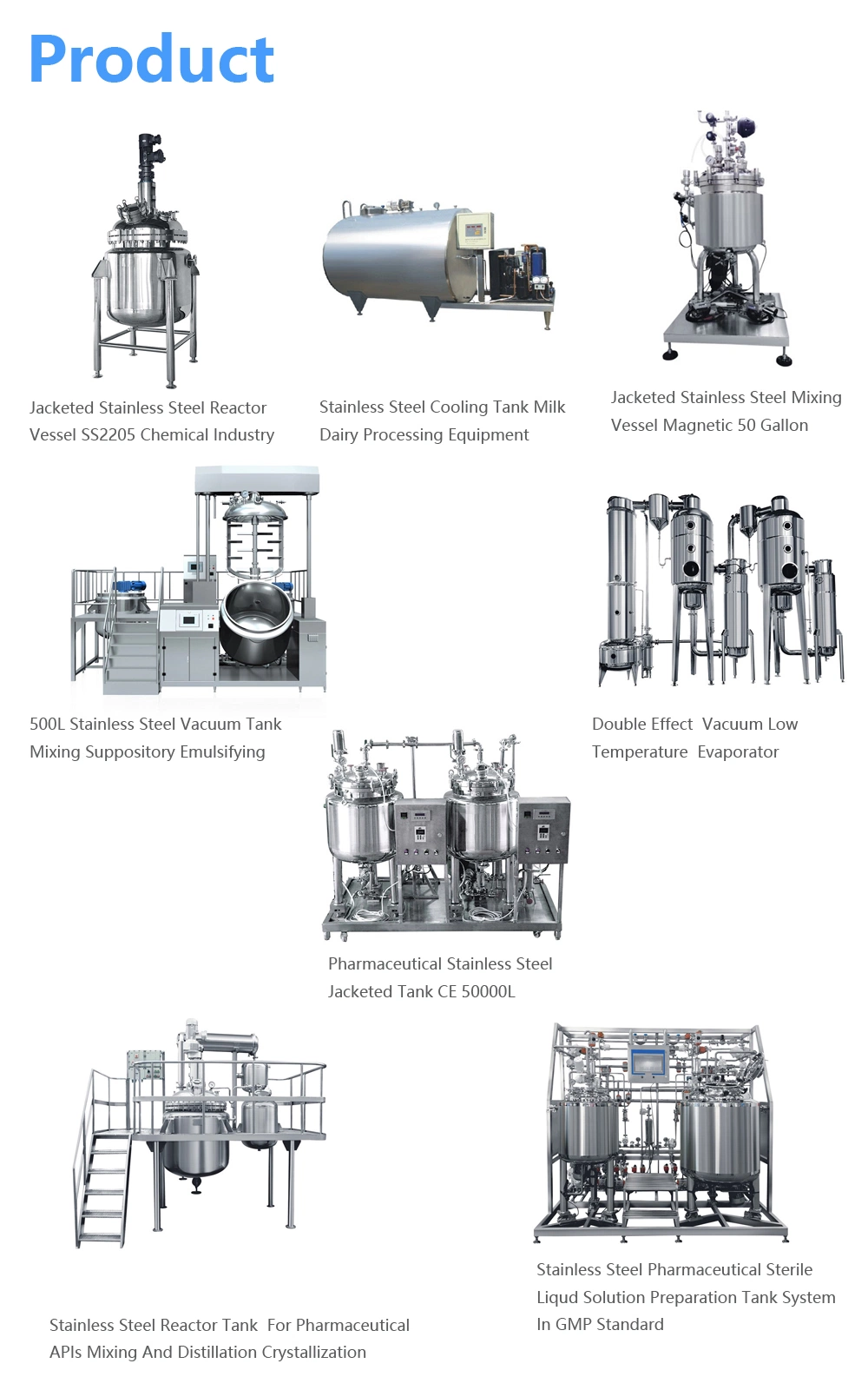 500 Liter Stainless Steel Pharmaceutical Mixing Tank with Magnetic Mixer