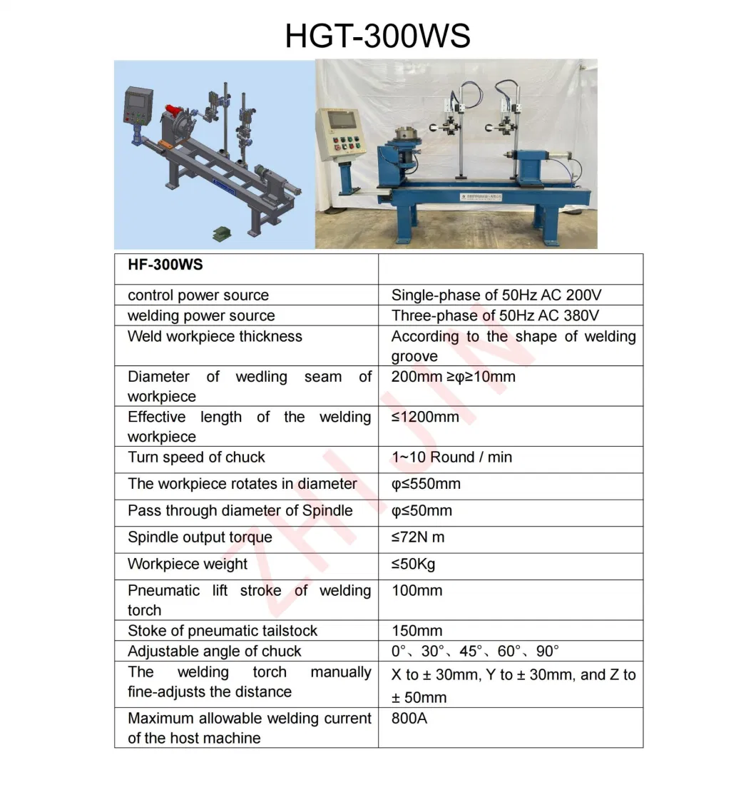 Desktop TIG/MIG Longitudinal/Circumferential/Straight/Circular/Ring/Girth/Circle Seam Automatic LPG Tank Water Heater Pipe Flange Welding Machine