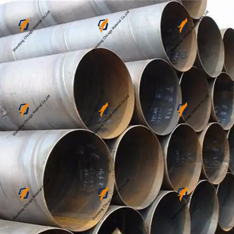 ASTM A106 A53 X42 X52 Black Spiral Welded Tube, Helical Mild Steel Tube, Corrision Resistant Spiral Tube with Adequate Inventory.