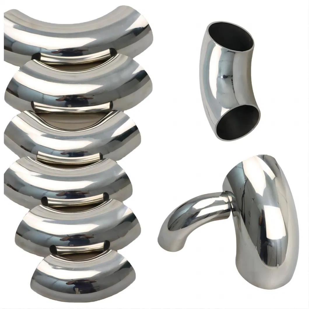 SS304/316 Stainless Steel Handrail 45/90 Degree Butt Welding Industrial Elbows