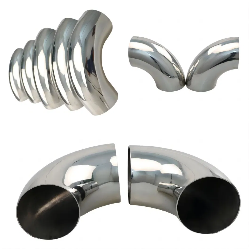 SS304/316 Stainless Steel Handrail 45/90 Degree Butt Welding Industrial Elbows