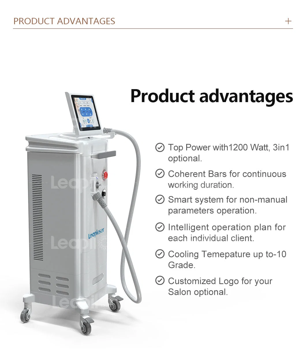 Laser 755nm Alexandrite 1064nm ND YAG with Nitrogen Cooling Fiber Conducted Laser for Salon