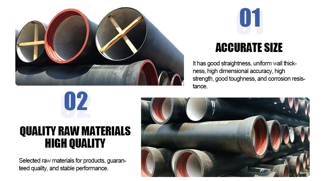 China Factory Price High Quality Black Bitumen Coated Paint Ductile Cast Iron Pipes