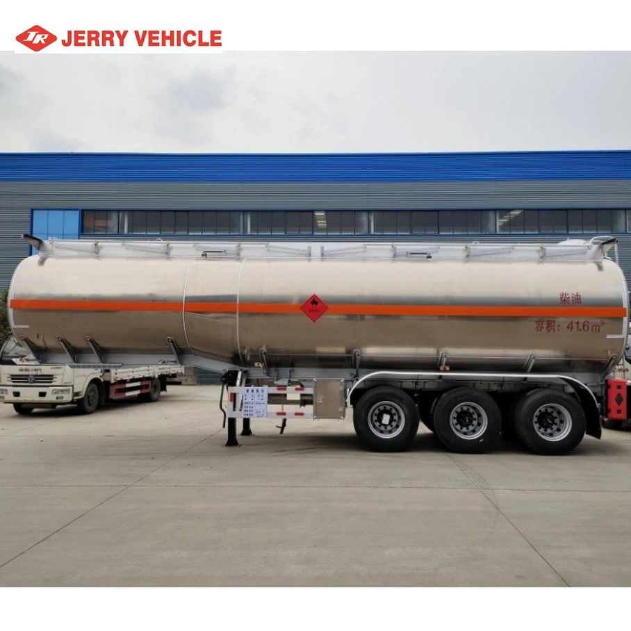 3/4 Axles 30000-60000 Liters 8000 Gallon Aluminum Oil Fuel Tanker Semi Tank Trailer for Liquid Transport