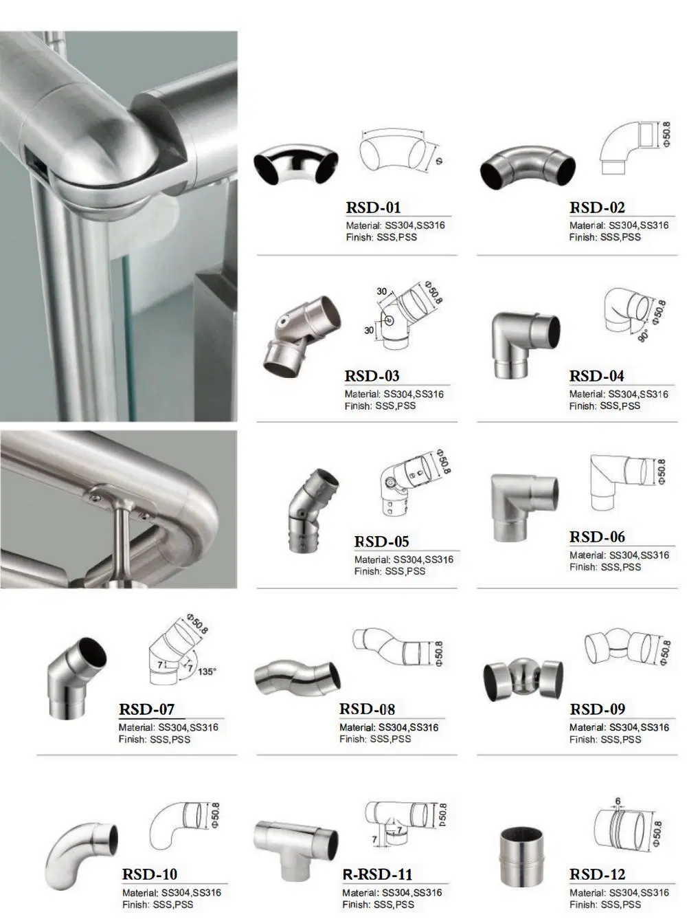 Stainless Steel 304 316L Pipe Fittings 90-or 45-Degree Butt Welding Elbows for Construction