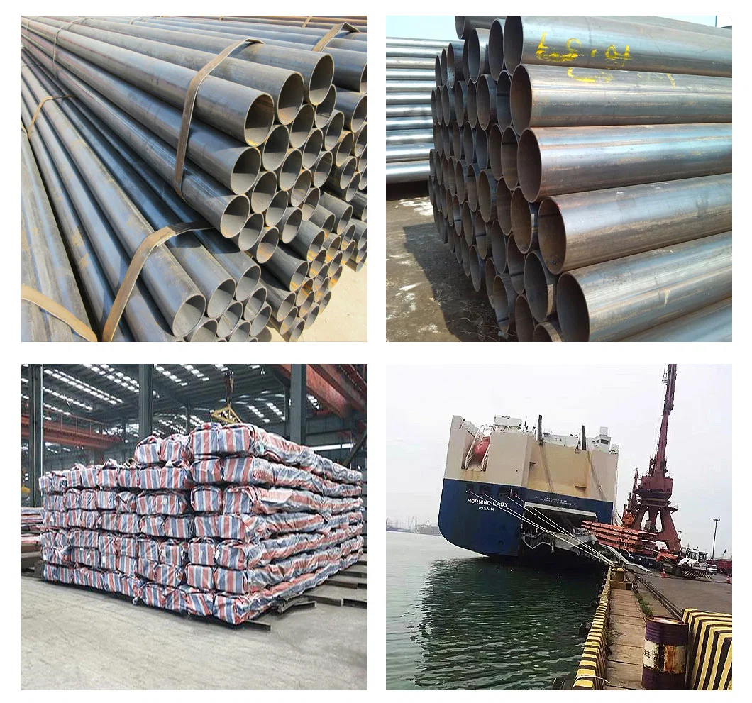 Manufacturing LSAW/ASTM/A106 Ms-Low-Carbon 0.3mm-100mm Thickness Round SA160/DIN2391/St52 Schedule40 Painted-Black Welded Steel Pipe