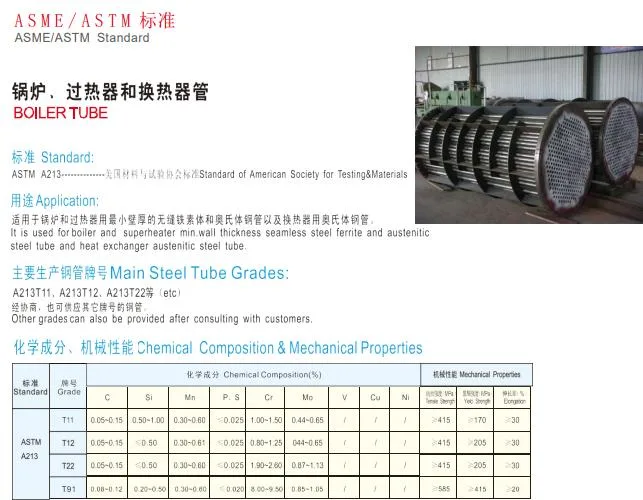 ASTM A213 TP304/304L Tp316/316L with Bolier Seamless Rifled Steel Tubes