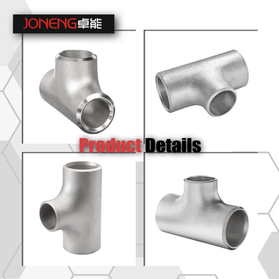 Stainless Steel Reducing Short Tee Long Tee Seamless Pipe Fitting Tee Sand Blasting