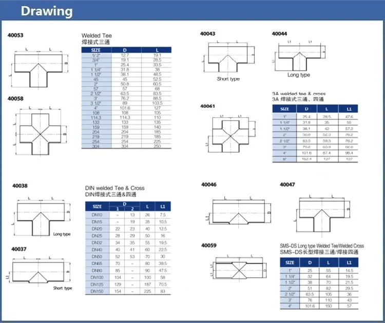 Sanitary 3A Ss Equal Reducing Tee Tube Joint Fitting