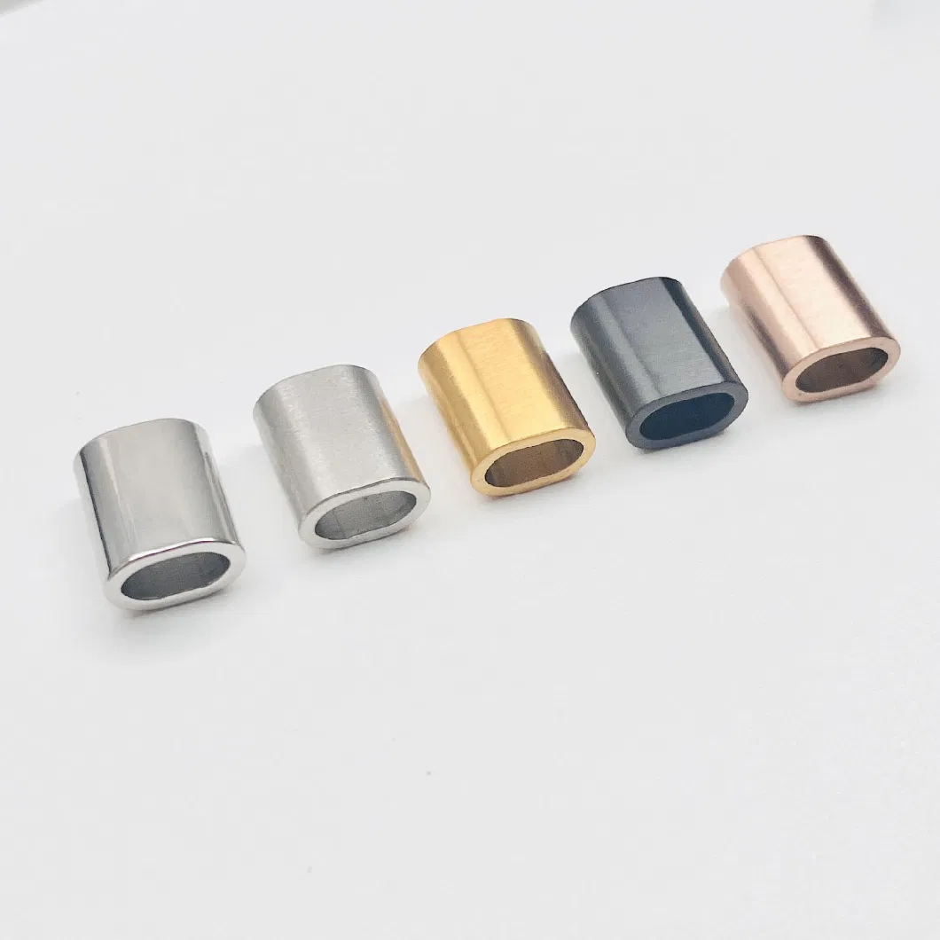 4 Colors Oval Holes Stainless Steel Sleeve Connector Tube for 4mm Cable or Cord