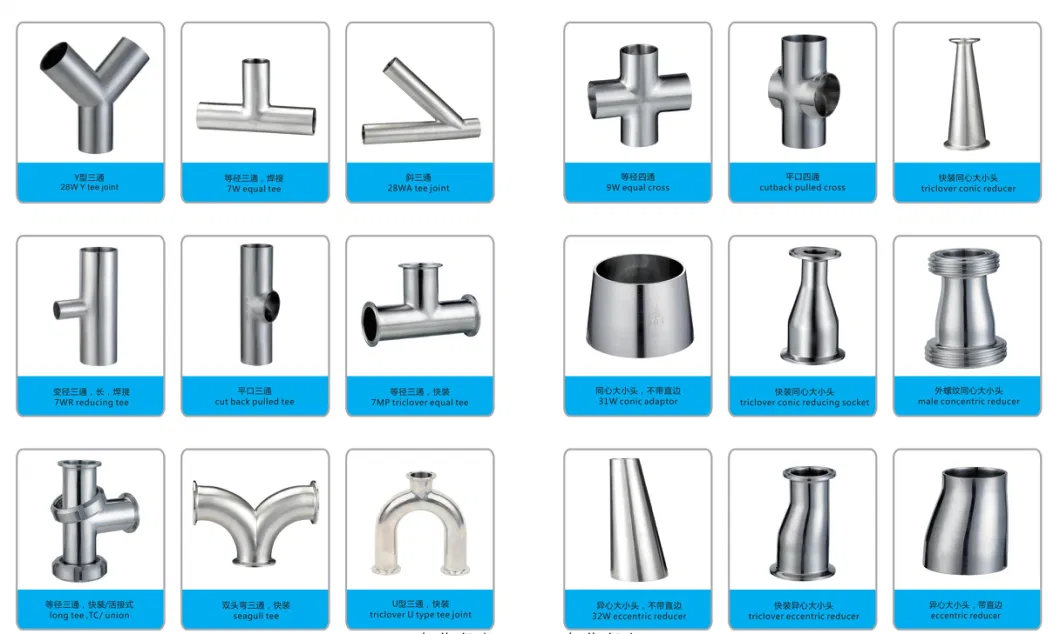 Stainless Steel Sanitary Welded Straight Equal Cutback Y Tee