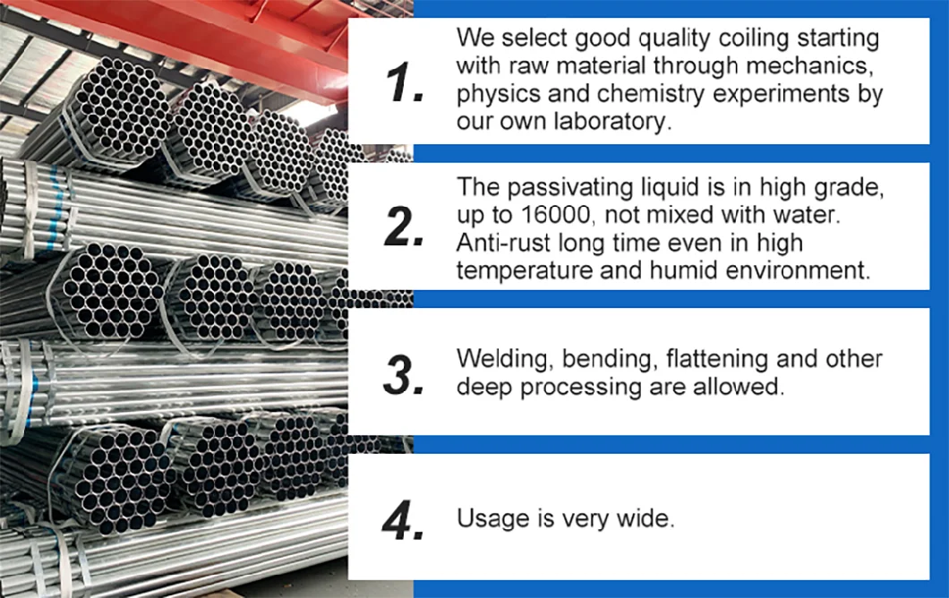 Building Material Hot Dipped Industry Gi Zinc Coated Galvanized Steel Pipe