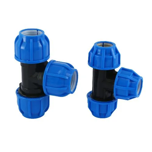 Blue PP Compression Pipe Fittings for Agricultural Irrigation Tee CE ISO