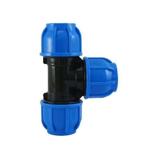 Blue PP Compression Pipe Fittings for Agricultural Irrigation Tee CE ISO