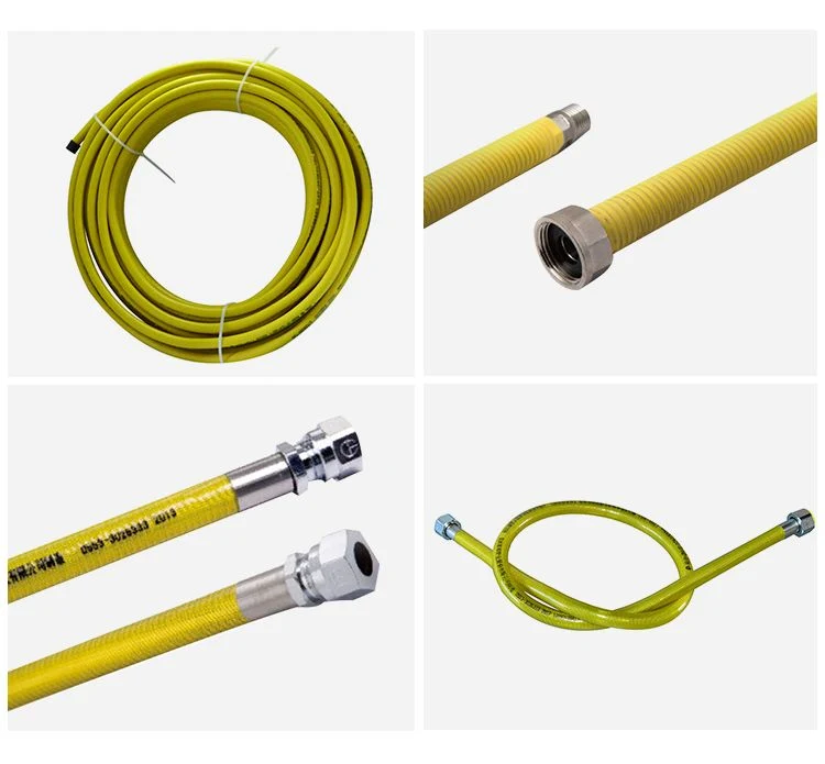 High Pressure Flexible Stainless Steel Natural Gas Pipe with Yellow PVC Coated