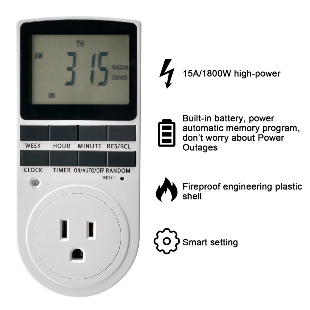 12/24 Hour LCD Digital Electronic Plug-in Programmable Timer Switch Socket Au/EU/UK/Us