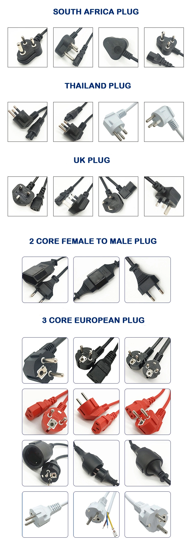 American Power Cord Extension Cord Socket Plug with C13 End