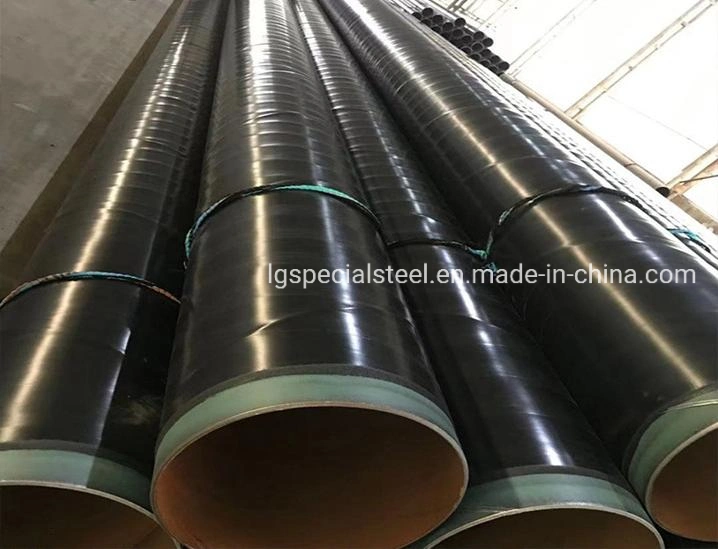 Black Painted Round 3lpe 3PE 2PE Tpep Coated Anticorrosive Welded Low Carbon Steel Pipe