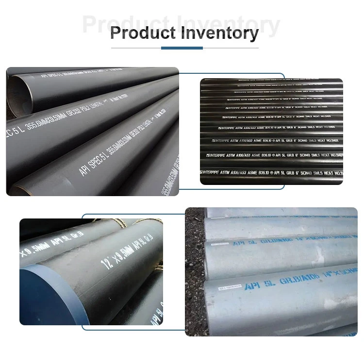 ASTM A53/A106 Gr.B/JIS DIN/A179/A192/A333 Ms Pipe API 5L X42 X52 Seamless Steel Line Pipe Seam Galvanized/Stainlesss/Carbon/Ms Alloy Large Dia Thick Sch40 Sch80