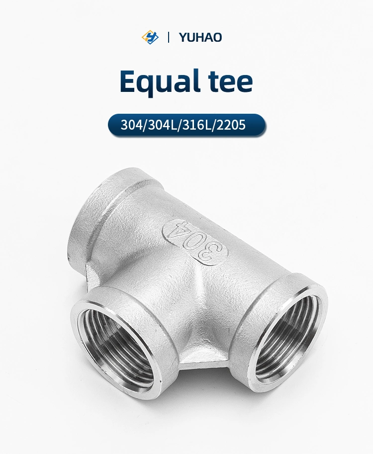 Thread Pipe Fittings Tee Stainless Steel 304/316L Equal Bsp Tee