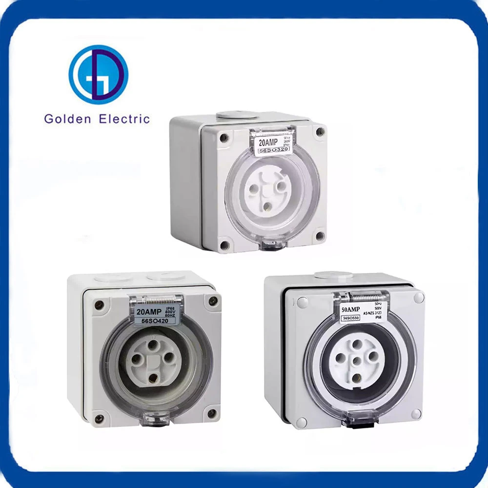 Factory Price 16A 32A 63A 125A Waterproof Outdoor Industrial Plug and Socket