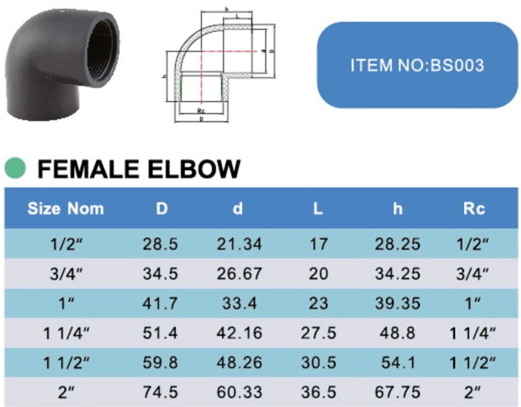 Era Plastic PVC Pipe Fitting/Joint BS4346 Female 90 Degree Elbow/Bend with Kitemark Certificate