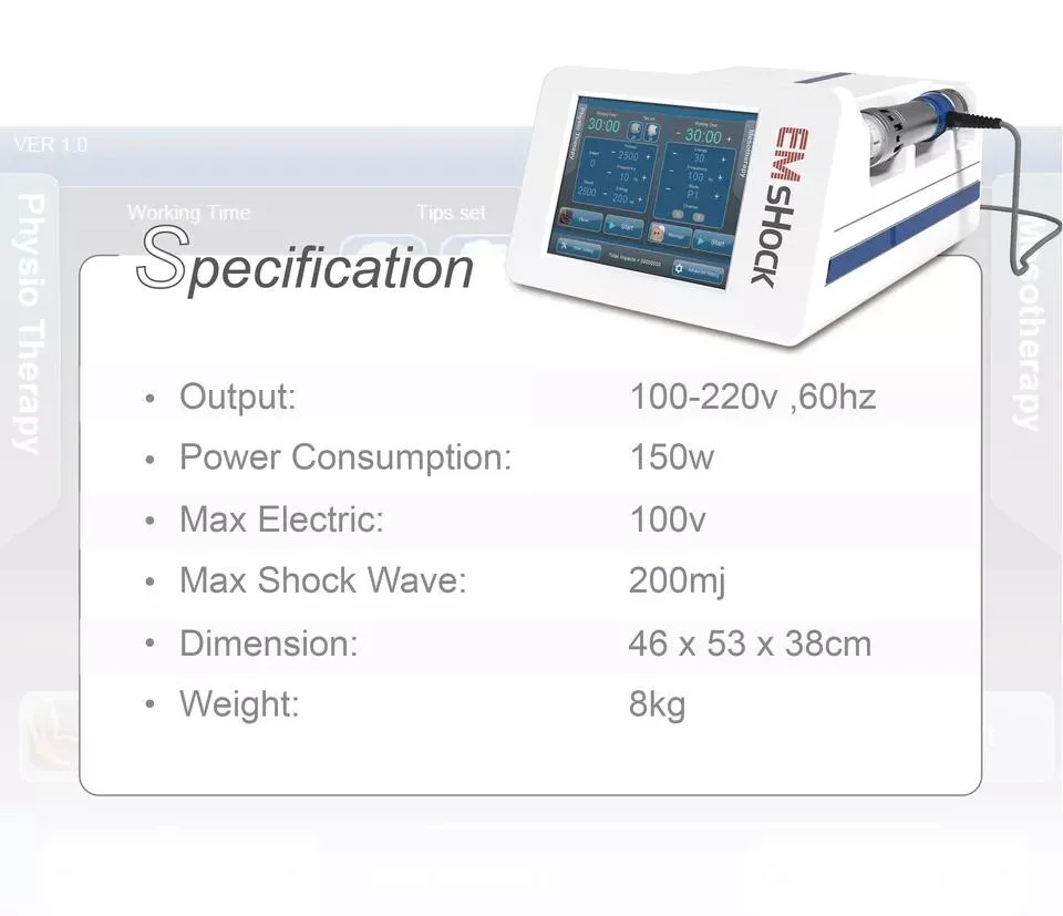 Hot New Shock Wave in Vitro Treatment Cellulite Machine Portable Shock Wave Acoustic Wave Therapy